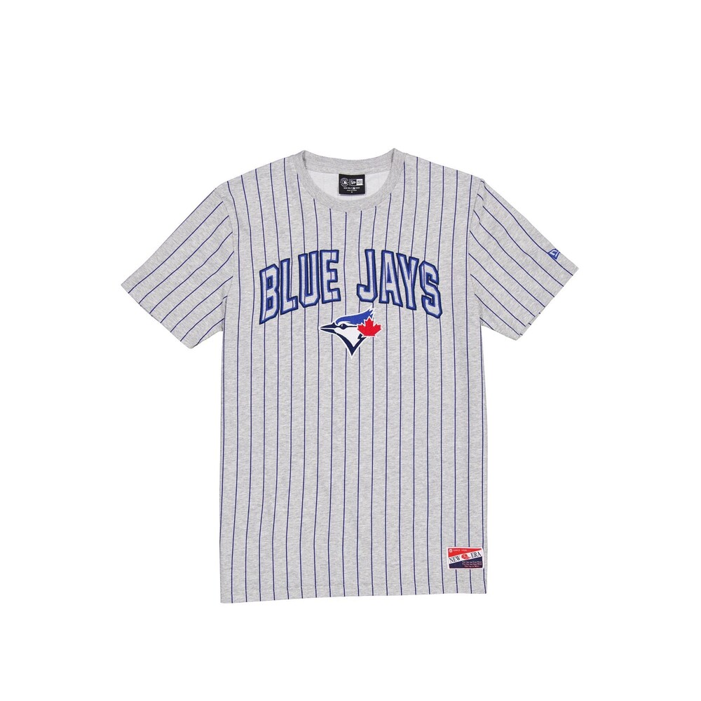 New Era Toronto Blue Jays Throwback Gray Pinstripe T-Shirt - Size XL